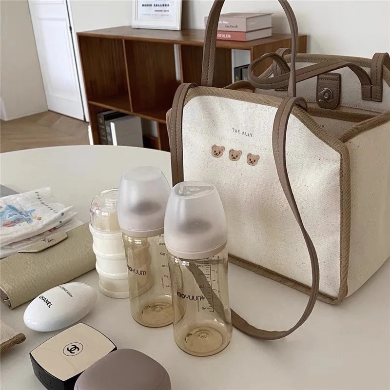 MILANCEL Diaper Bags Korean Mom Canvas Bag Multifunction Lunch Bag Fashion Messenger Bag With Packet