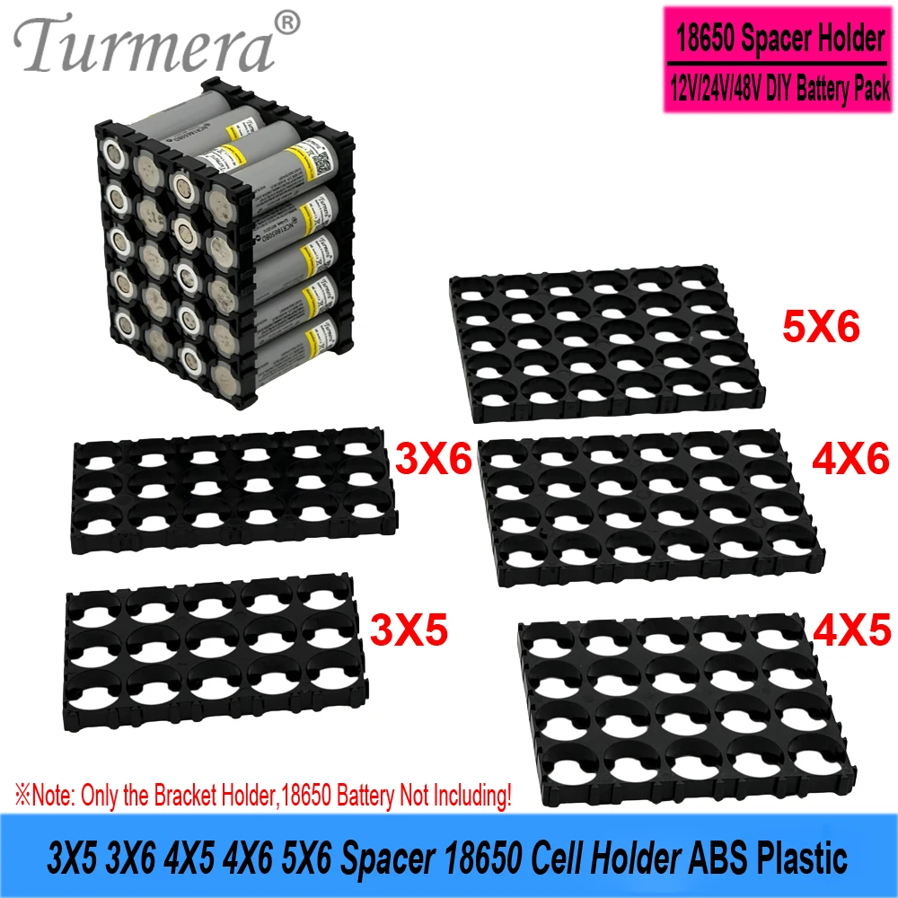 Turmera 18650 Holder 3X5 3X6 4X5 4X6 5X6 Battery Bracket 2P 3P 4P Weld Nickel Spacing Hole 20.25mm for 12V 48V Battery Pack Use