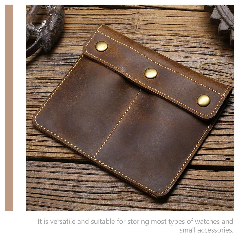 

Watch Case Earring Organizer Portable Jewelry Pouch Travel Accessory Horsehide Storage Pouch for Home the Go