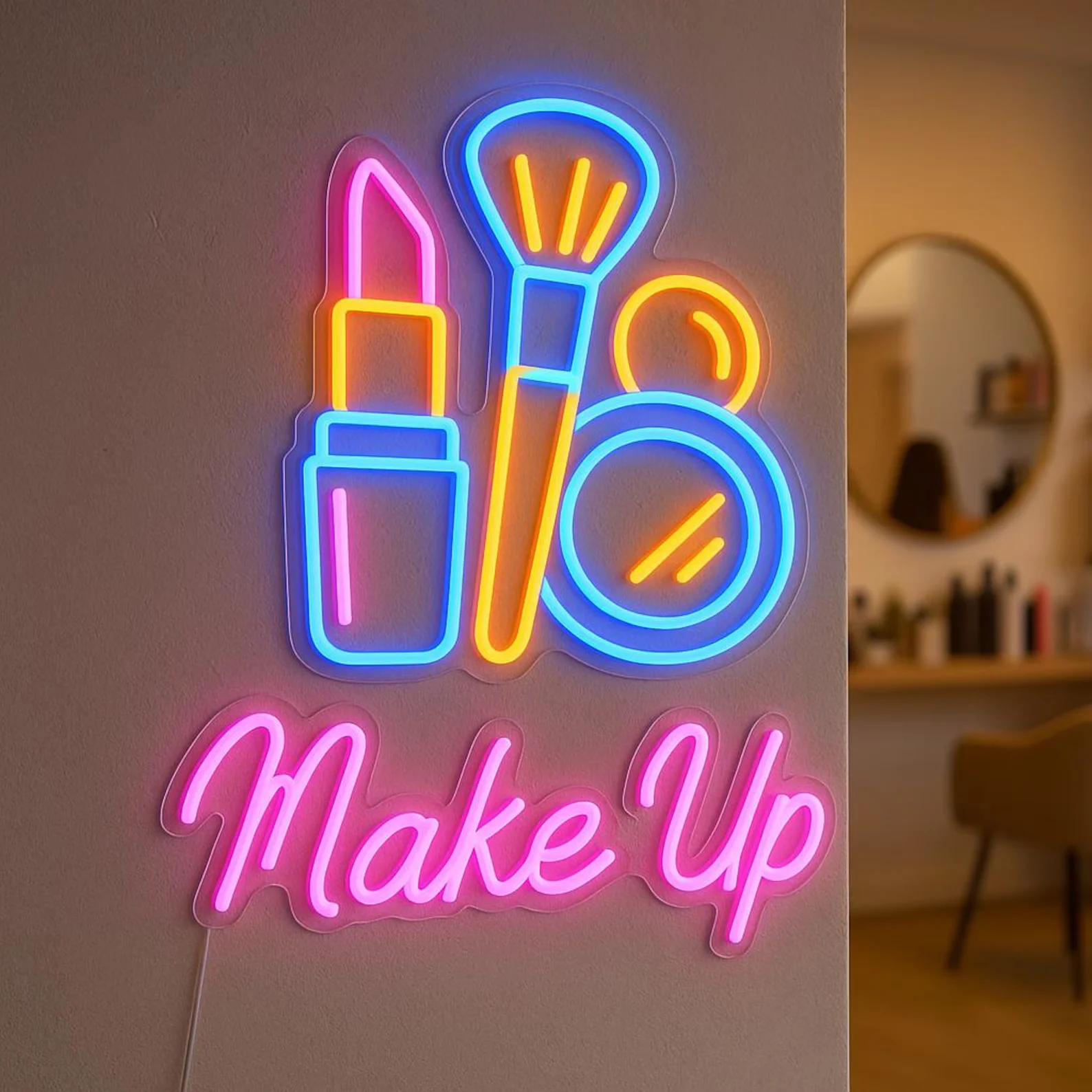 Make Up Neon Sign, Beauty Salon Neon Sign, Makeup Artist LED Decor,Bedroom Decor