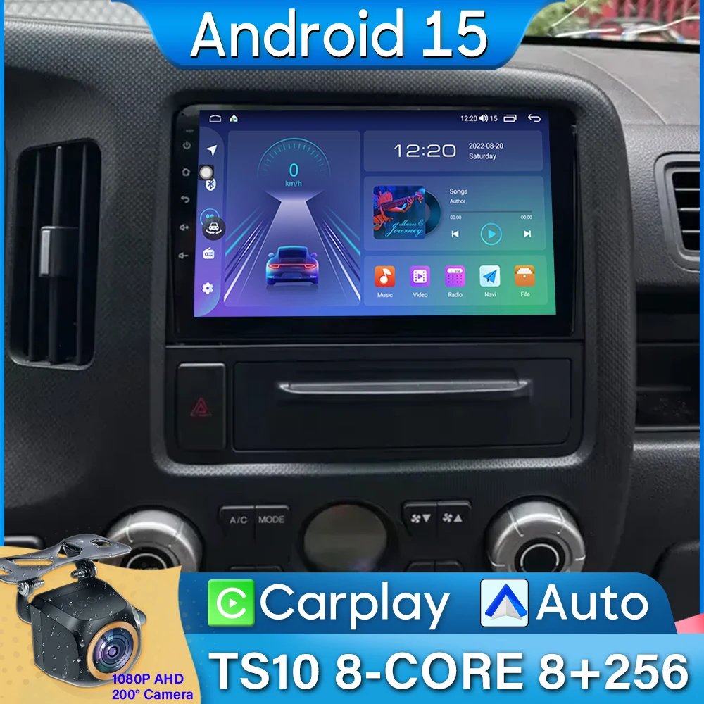 For Honda Ridgeline 2006-2014 Car Radio Carplay Navigation GPS Android Auto Android 15 Bluetooth Stereo Unit Cam No 2din WiFi 4G