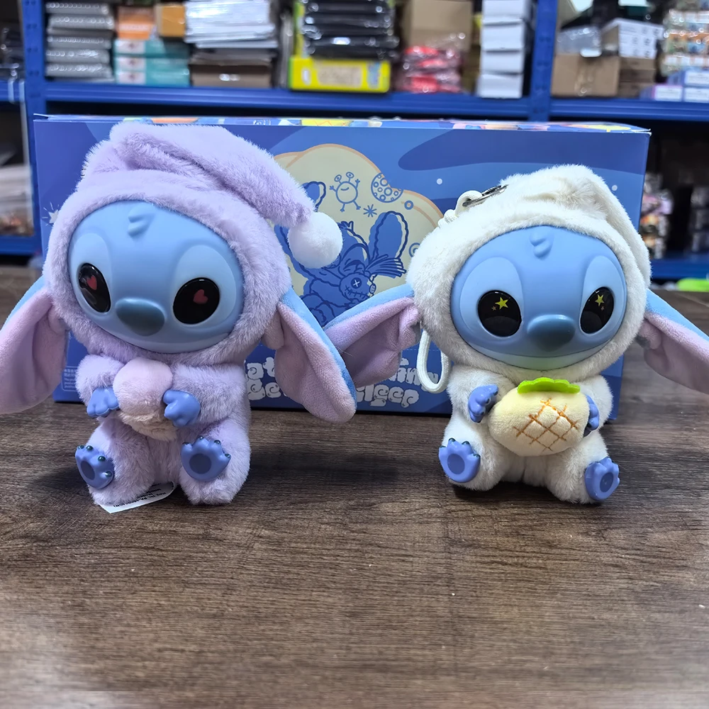 

2pcs Disney Stitch Eat Some Thing Before Sleep Series Vinyl Blind Box Bag Pendant Cute Plush Doll Mystery Box Toy Surprise Gift