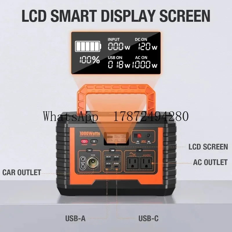 1000W Camping Solar Generator EBL 270000mAh | 110V AC PD 60W Fast Charge Portable Power Station for Home & Emergency
