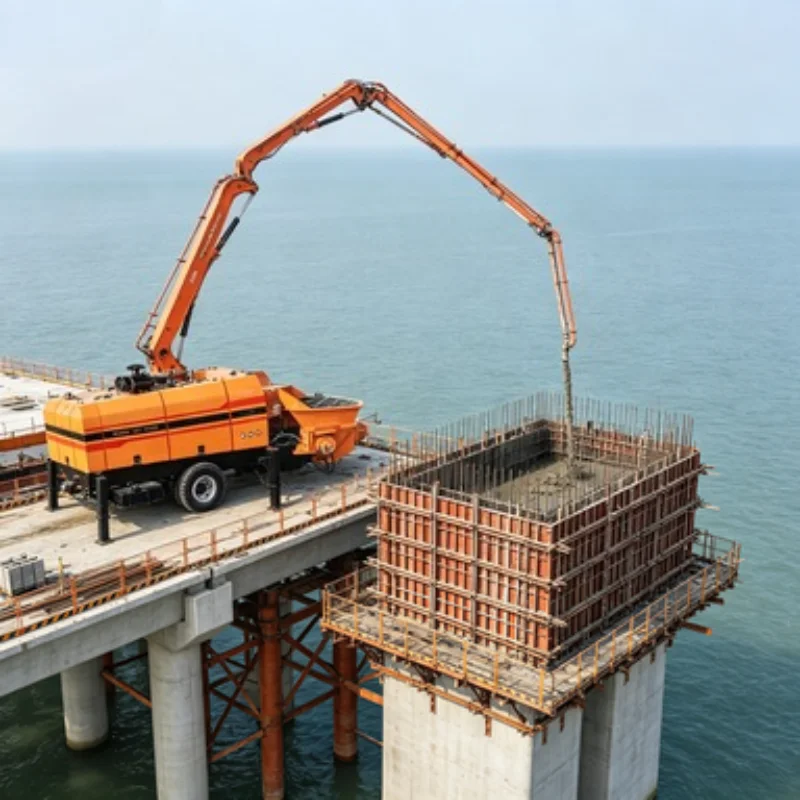 Small Concrete Pump Diesel Concrete Mixer Pump Trailer Concrete Pump 8m3h for Building Construction Site Project Sale