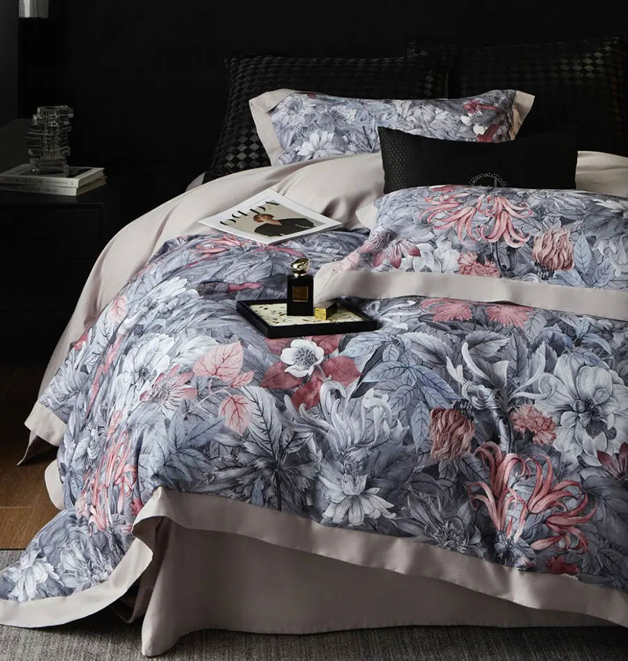 Elegant vintage flower bedding set,full queen king american country floral cotton home textile bed sheet pillow case duvet cover