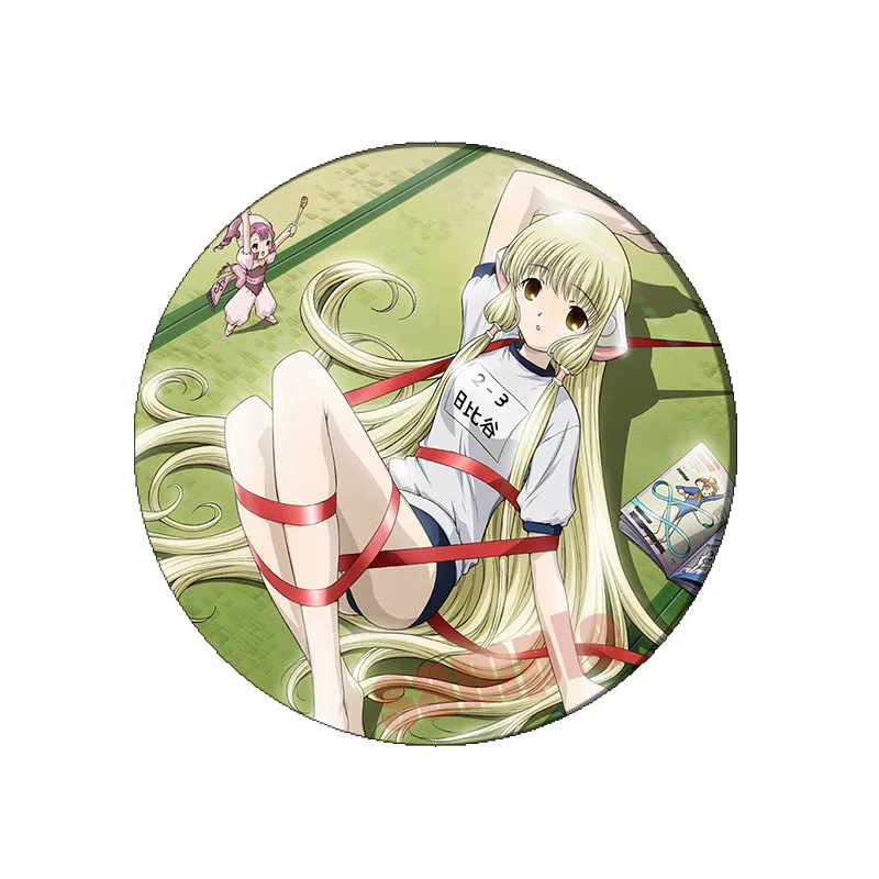 58mm Anime Chobits Brooch Pin Freya Cosplay Badge Accessories Chi Children\'s Clothes Backpack Decoration Gift