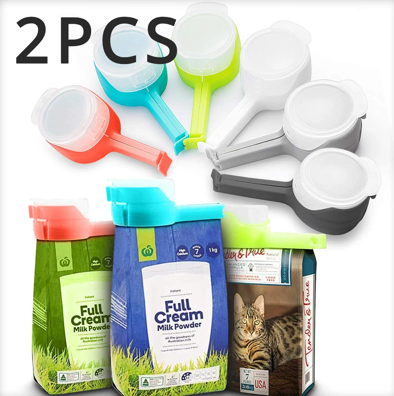 

Plastic Bag Clips for Food Storage, Snack Sealing Clip, Fresh Keeping Sealer Clamp, Food Saver for Kitchen and Home, 2PCS/1PC