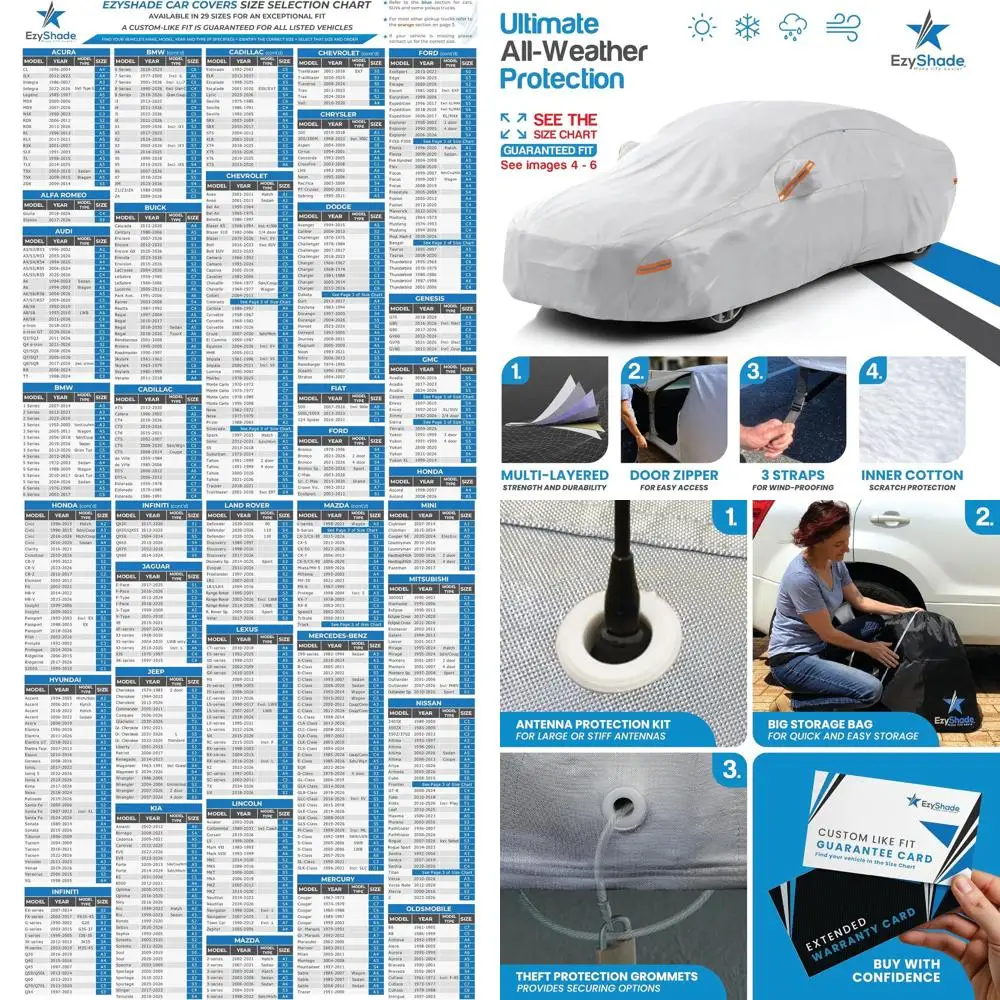 

All-Weather 10-Layer Waterproof Car Cover - Size A2 for Sedans, Hatchbacks, and SUVs