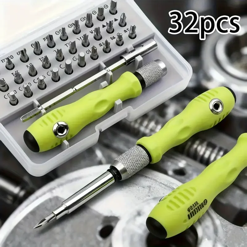 

Magnetic Bits Multifunctional Hand Repair Tool Kit For Phone Watch Glasses PC Mini 32-In-1 Precision Screwdriver Set