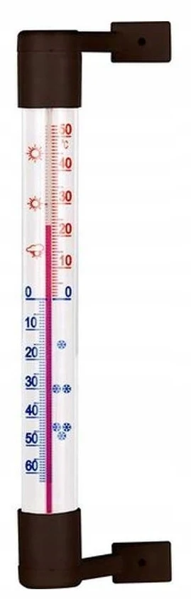 Bioterm buitenthermometer zelfklevend bruin 18,1 cm