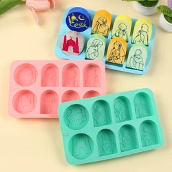 Eid Mubarak Ramadan Silicone Soap Mold 8-Cavity Chocolate Candy Fondant Cake Baking Candle Mold