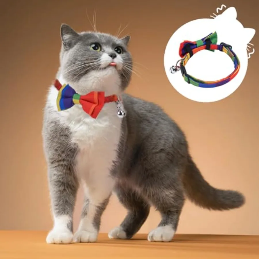 Raiow القط طوق Raiow الياقات القط مع جرس القط العلامات شخصية قابل للتعديل طوق الحيوانات الأليفة ووشاح الديكور مجموعة يناسب معظم فتاة