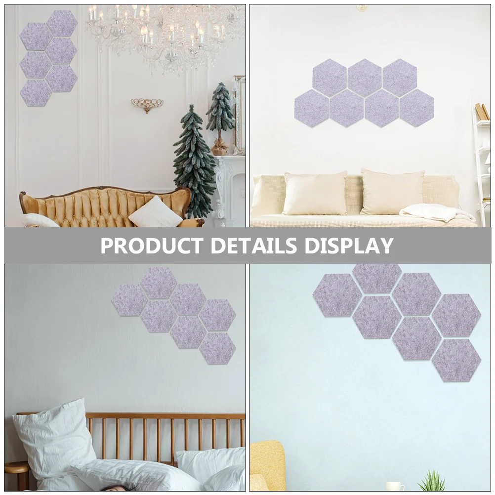 

10pcs Soundproof Felt Decorative Panels Wall Stickers For Office Home School Bulletin Board Display Message Organizer