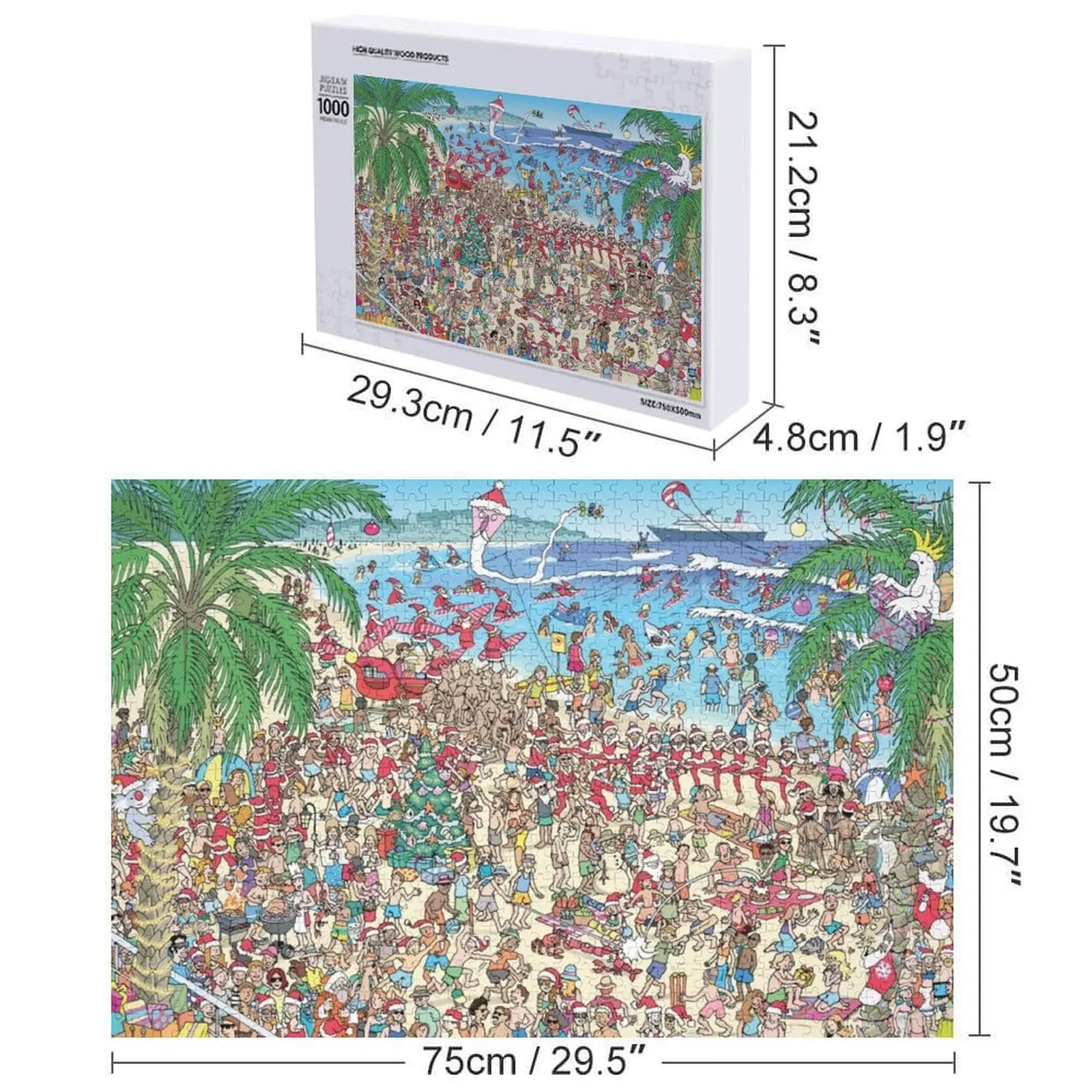 Aussie Xmas Jigsaw Puzzle Wooden Name Christmas Toys Game Children Puzzle