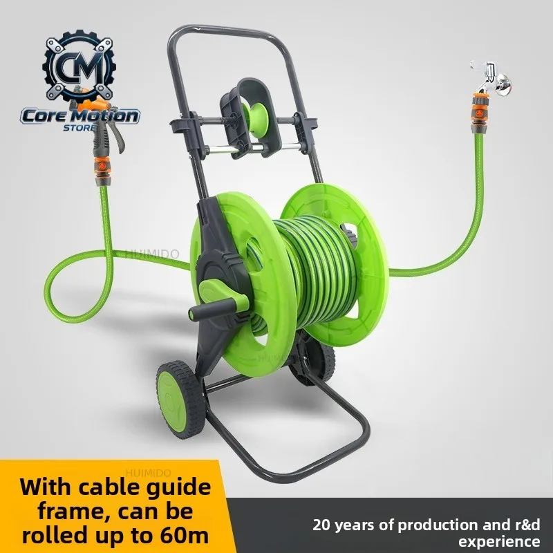Hose Reel Hand Push Water Pipe Truck for Gardening, Watering, Water Pipe Storage, Car Washing, Water Pipe Truck Tools Hose Cart