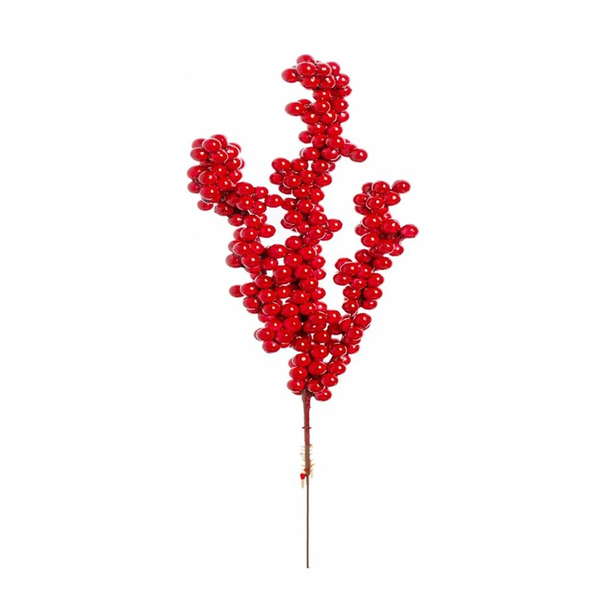 Artificial Plants Holly Little Red Fruit New Year Christmas Home Vase Outdoor Garden Festival Party Wall Wedding Decor DIY Gifts