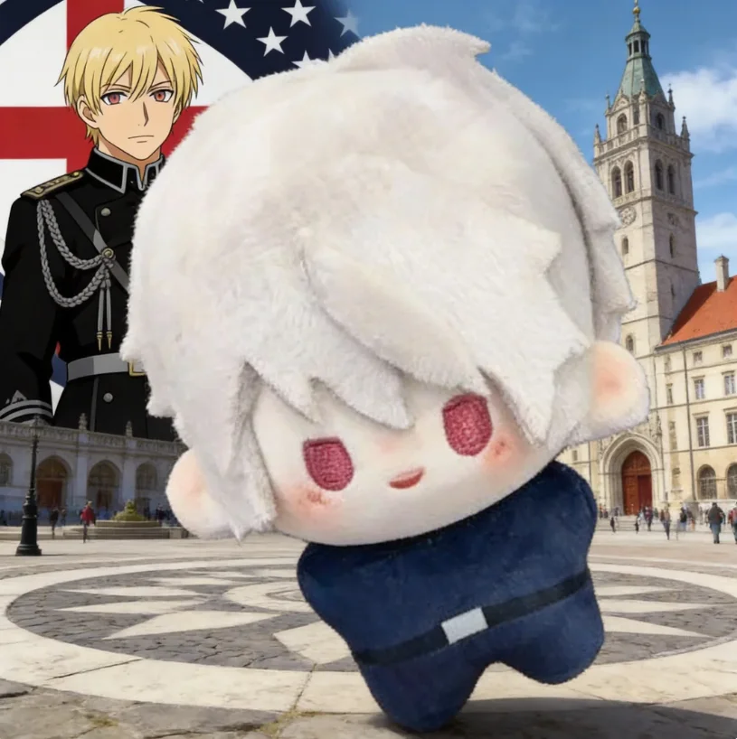 

10CM Axis Powers Worlds Stars Plush Doll Keychain Gilbert Beilschmidt Keyring Cosplay Props Gift