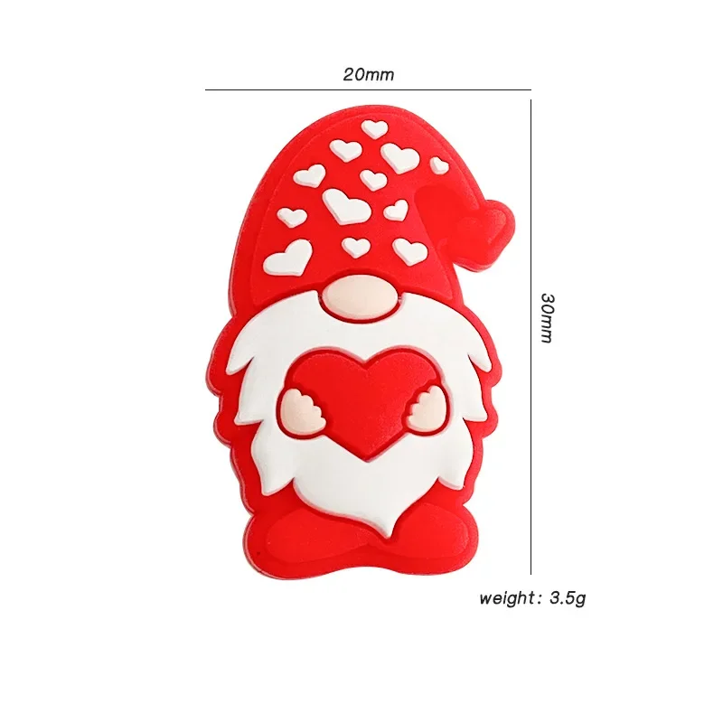 20Pcs Creative Silicone Focal Valentine's Day Teething Loose Beads for Jewelry Making DIY Pacifier Chain Baby Toys Accessories