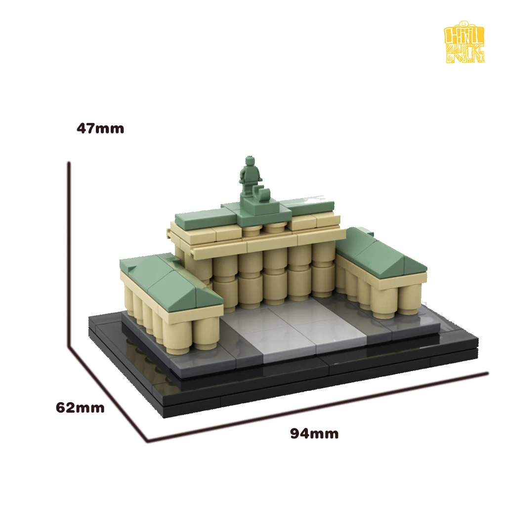 MOC TT014 Brandenburg Gate Berlin 1/800 Scale Model With PDF Drawings Building Blocks Bricks DIY Birthday Christmas Gifts