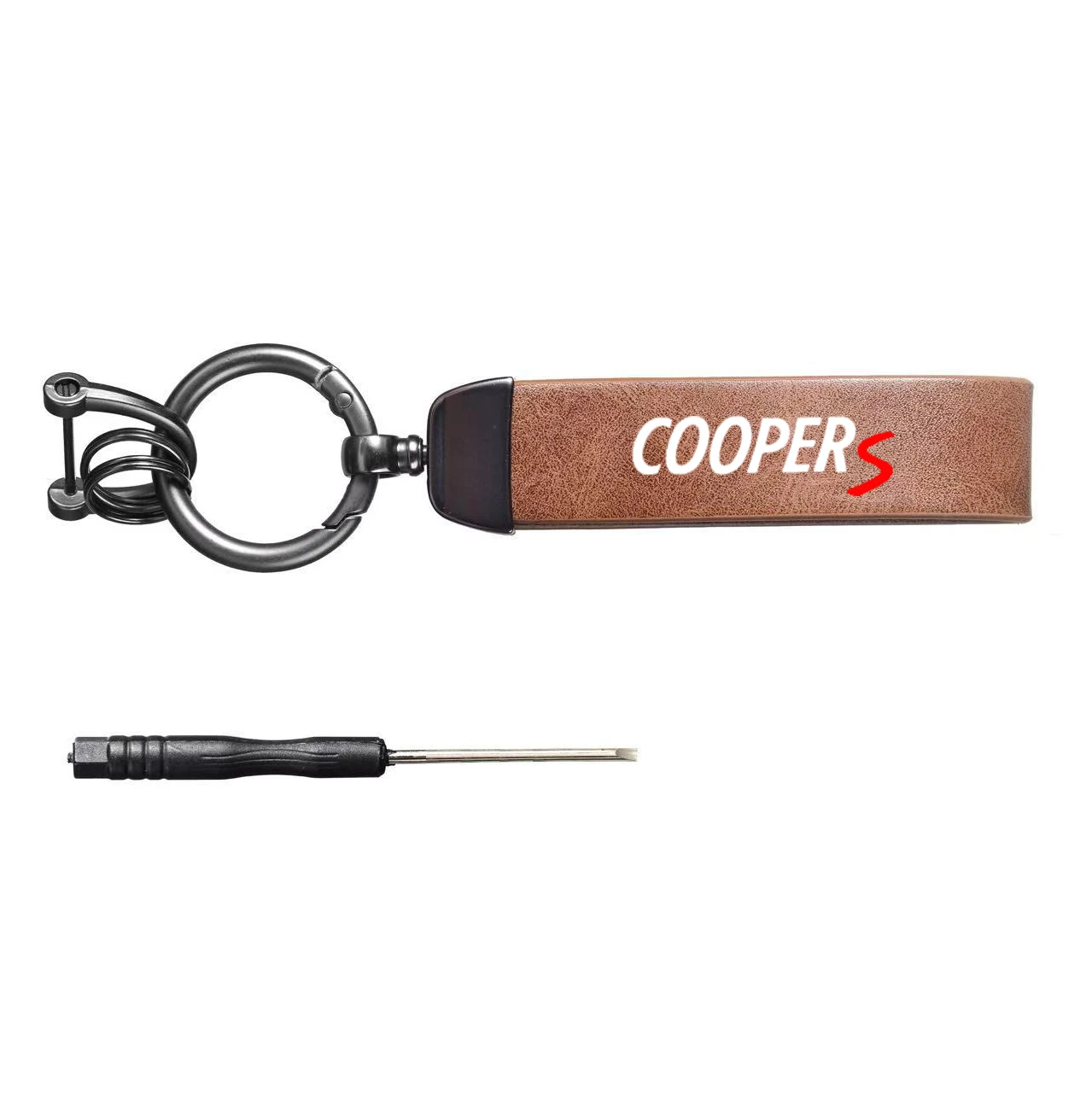 COOPERS  style motorcycle carbon fiber leather and luxury suede keychains, horseshoe buckles, and jewelry buckles
