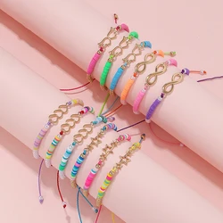 12Pcs/set Heart Star Charm Adjustable Braided Rope Bracelets for Women Girls Birthday Party Jewelry Friendship Gift