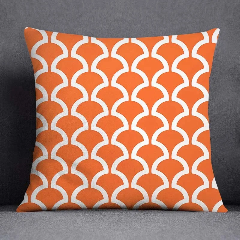 Orange series patterned printed pattern cushion cover for home living room sofa office decoration pillowcase