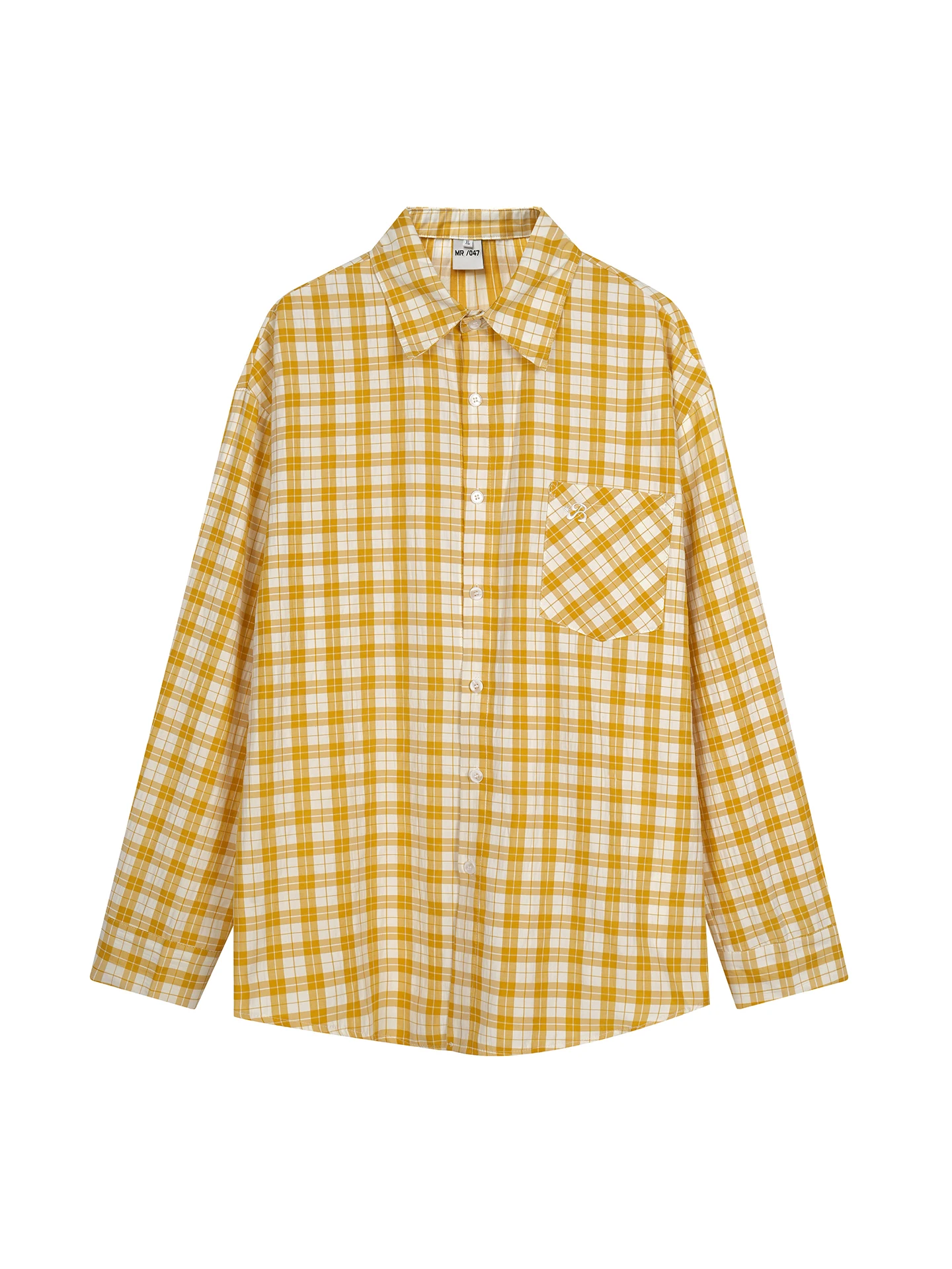 

NNK American Retro Yellow Plaid Long Sleeve Shirt Jacket Loose Casual Men's Sun Protection Fashionable Open Cardigan