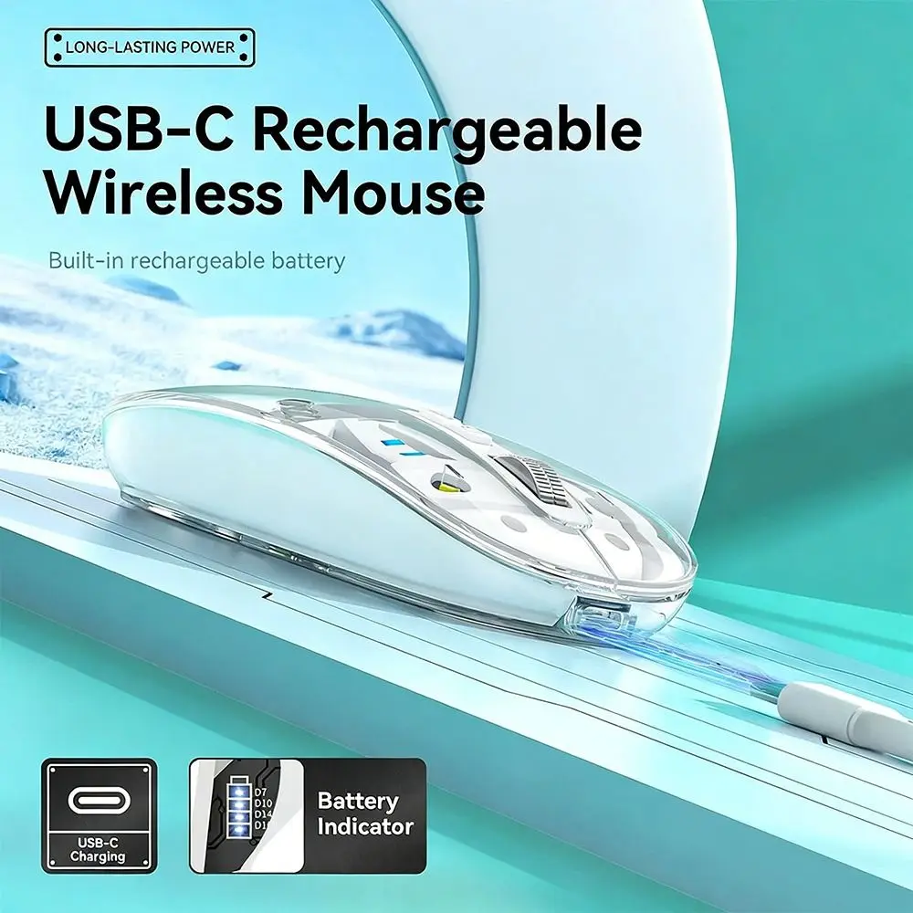 Sleek 3 Modes Wireless Mouse 1600DPI 2.4GHz/Bluetooth 5.0