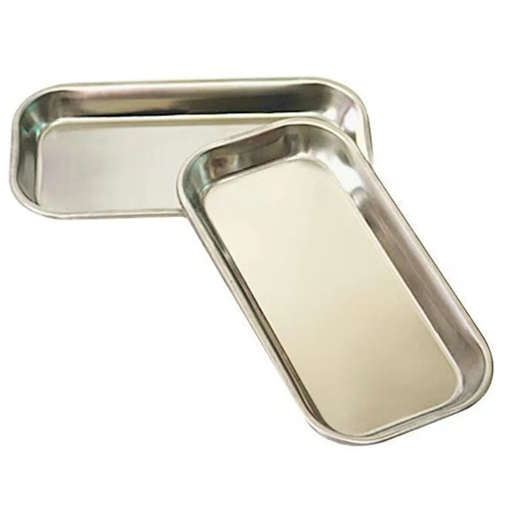 

Stainless Steel Dental Medical Tray 22.5x12x2cm Square Lab Surgical Instrument Organizer for Clinic and Bathroom Use