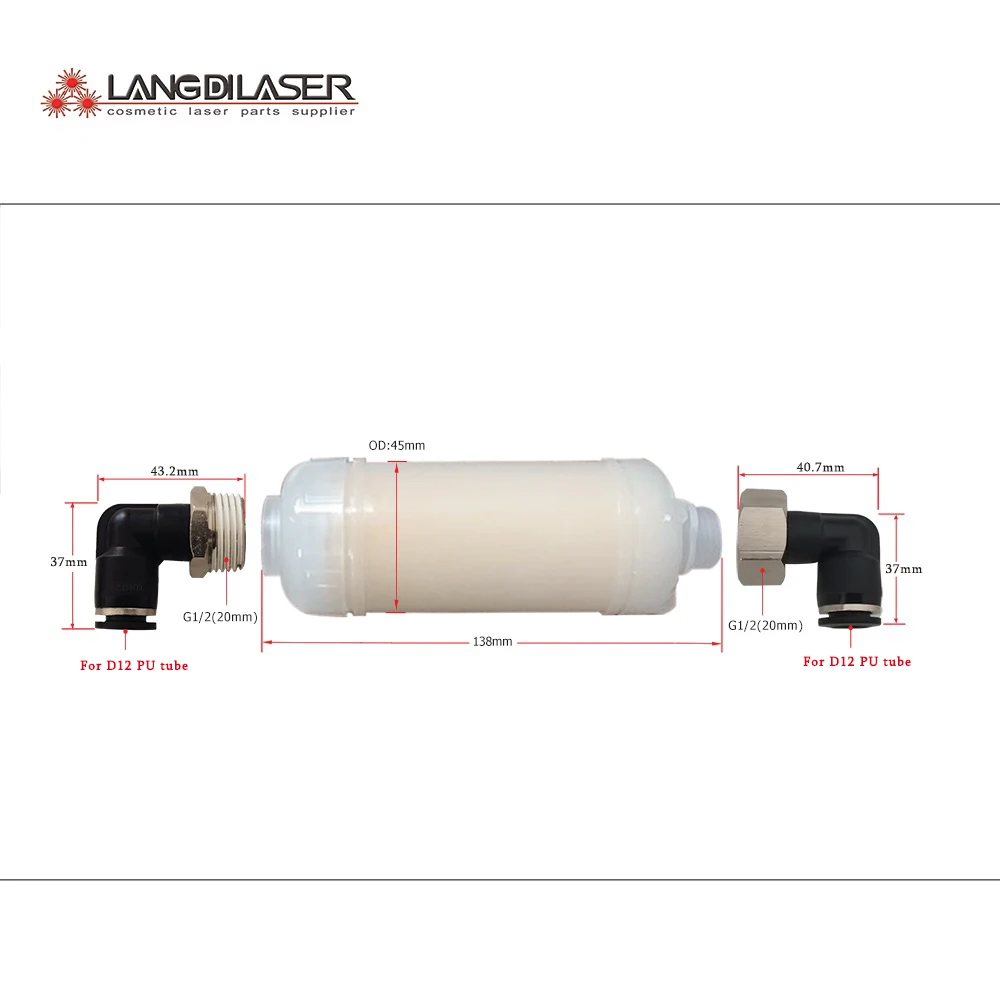 Water-Filter-with-ion-exchange-resin-inside / softening water quality / installation for D10 & D12 PU tube