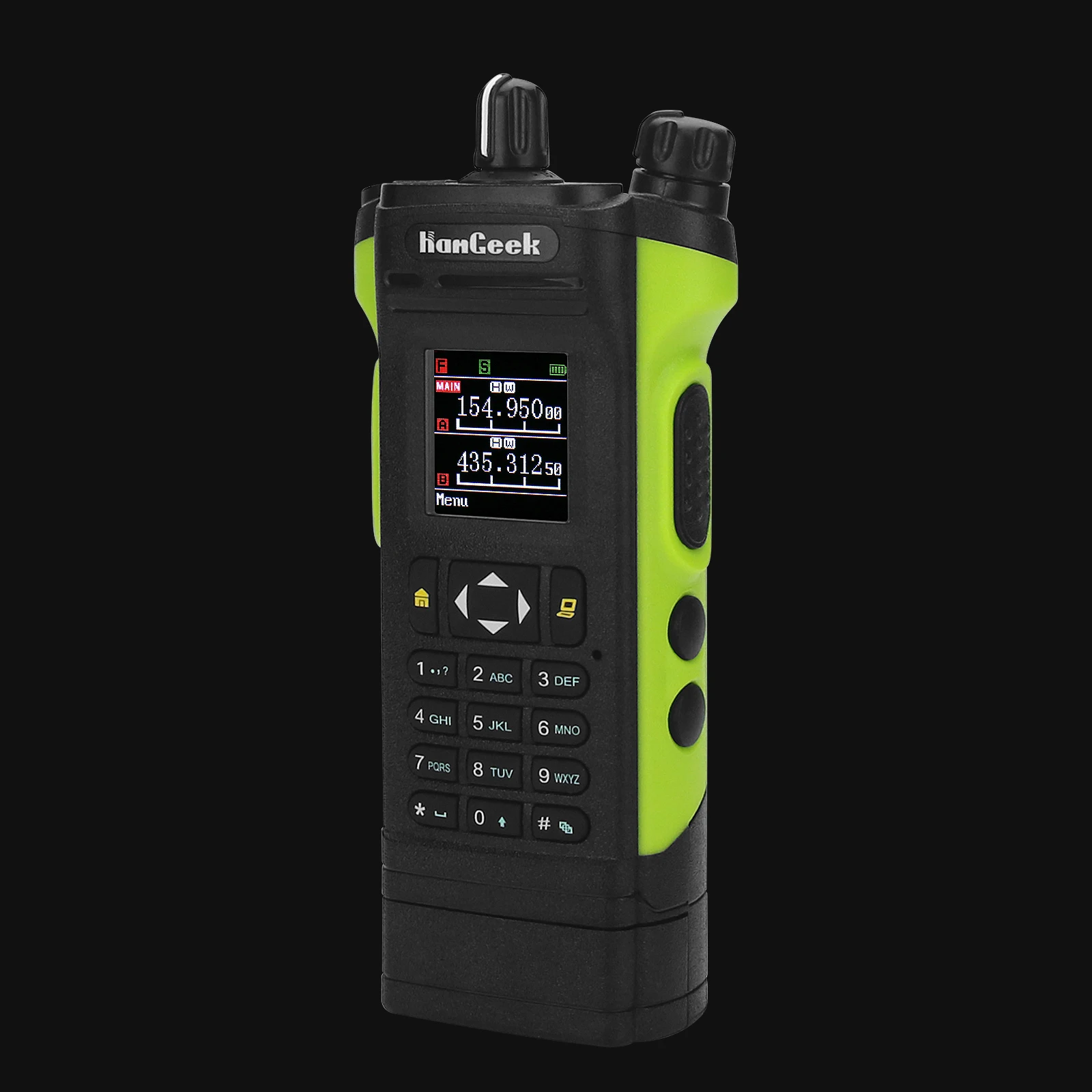 HAMGEEK APX-8000 Green 12W Dual-Band Walkie-Talkie VHF UHF 128 Channels Dual PTT Duplex Handheld Radio