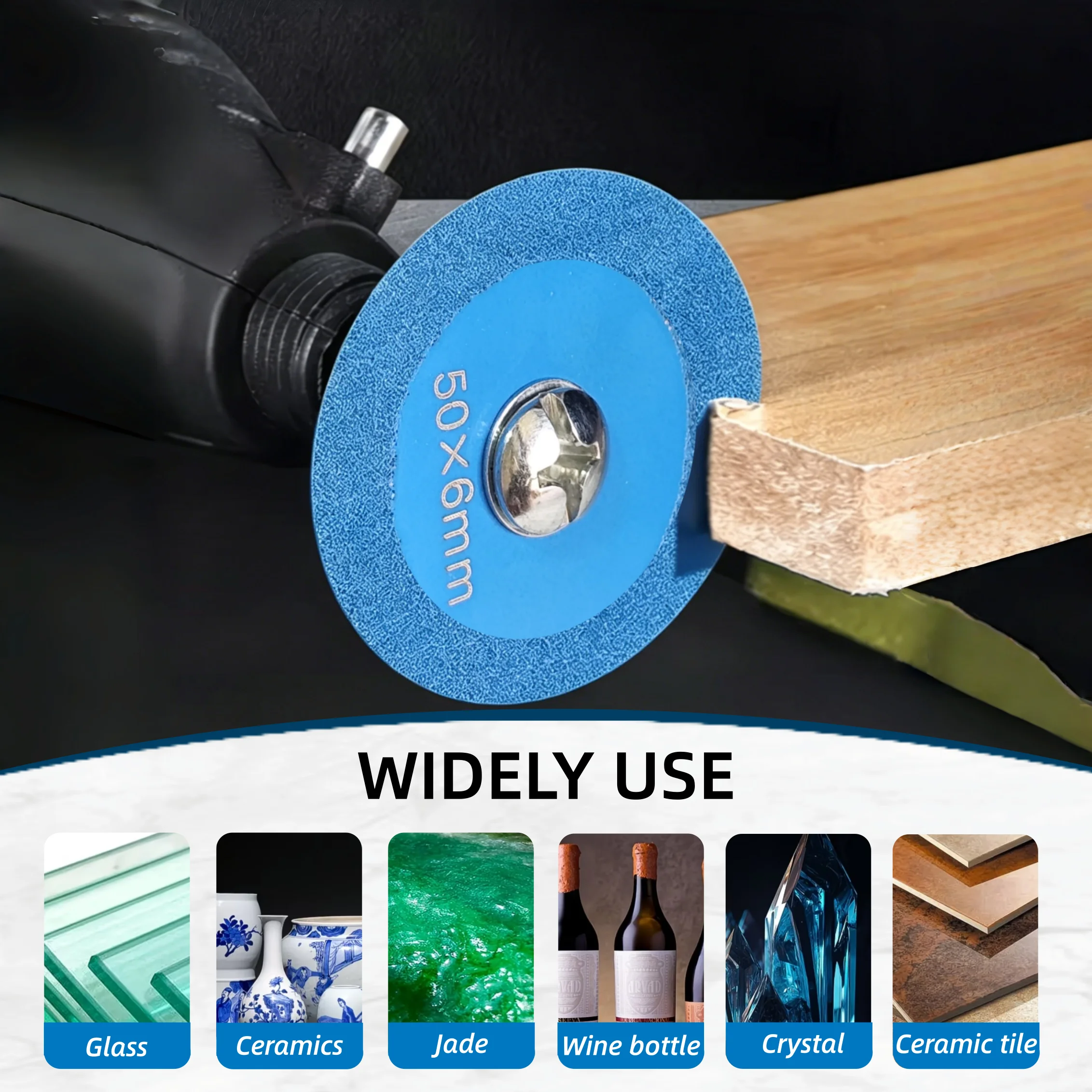 50mm Diamond Saw Blade Engraving Acrylic With Removable Shank Mini Grinding Disc Glass Carving Ceramic Crystal Tile Cutting Tool view 6