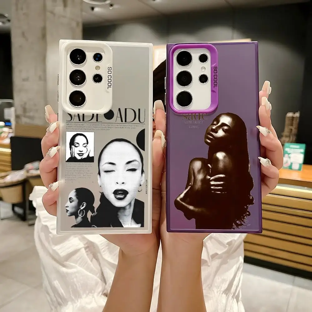 Popular Singer S-sade Phone Case For Samsung Galaxy S25 Edge S24 S23 S22 S21 S20 Ultra Funda Silicone Colorful Silver Phone Case