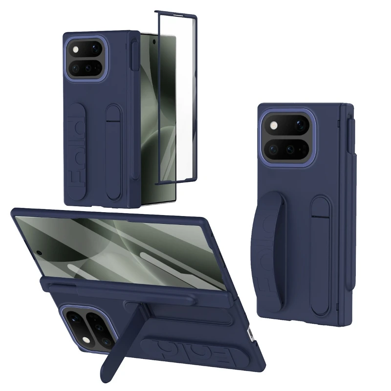 Für Google Pixel 11 10 9 Pro Fold Hülle mit Scharnierschutz & Armband, Schutz & Ständer & Stift & Displayschutzfolie Handyhülle