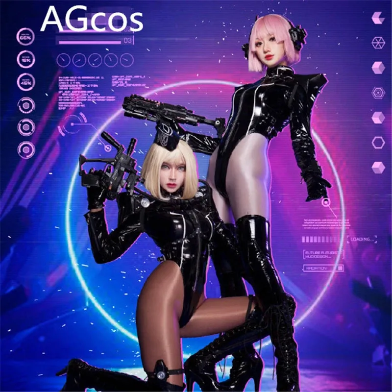 

AGCOS Темная династия, косплей, офицер императорских коммуникаций, женские сексуальные кожаные комбинезоны, нижнее белье, сексуальный косплей на Хэллоуин
