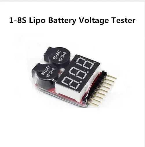 1 Uds Digital 2 en 1 alarma de zumbador bajo/alarma BB 1S-8S Lipo li-on Fe RC medidor de voltaje Monitor probador para batería de helicóptero 35% de descuento