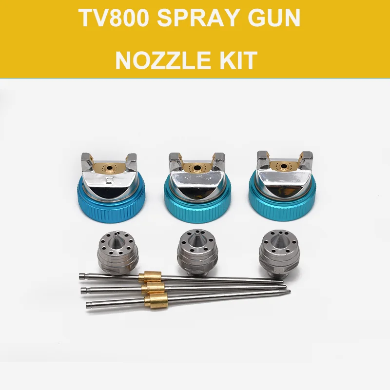 

High Quality TV800 Spray Gun 1.4/1.7/2.0MM Nozzle Needle and Nozzle Cap Set Spray Paint Air Cap Sprayer Paint Tools for Cars