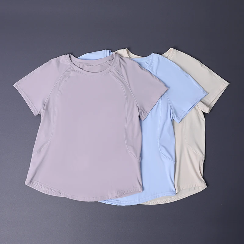 Kühlendes, schnell trocknendes Sport-T-Shirt für Damen – Lauf-, Fitnessstudio-, Yoga- und Badminton-Oberteil, schweißableitend und atmungsaktiv