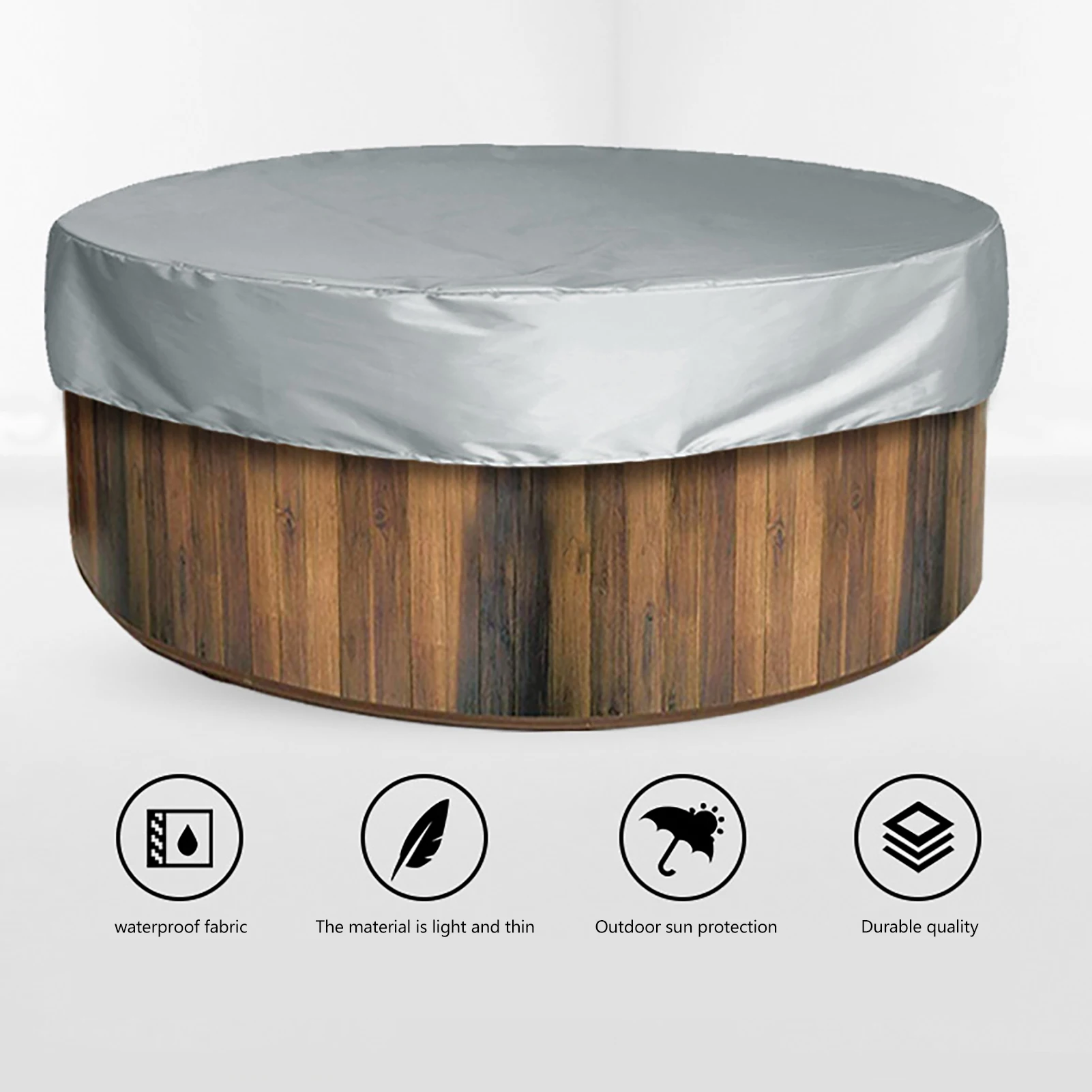 Hot Tub Cover Round Pool Cover Dustproof UV Resistant Swimming Pool Cover Outdoor Spa Protector Furniture Covers