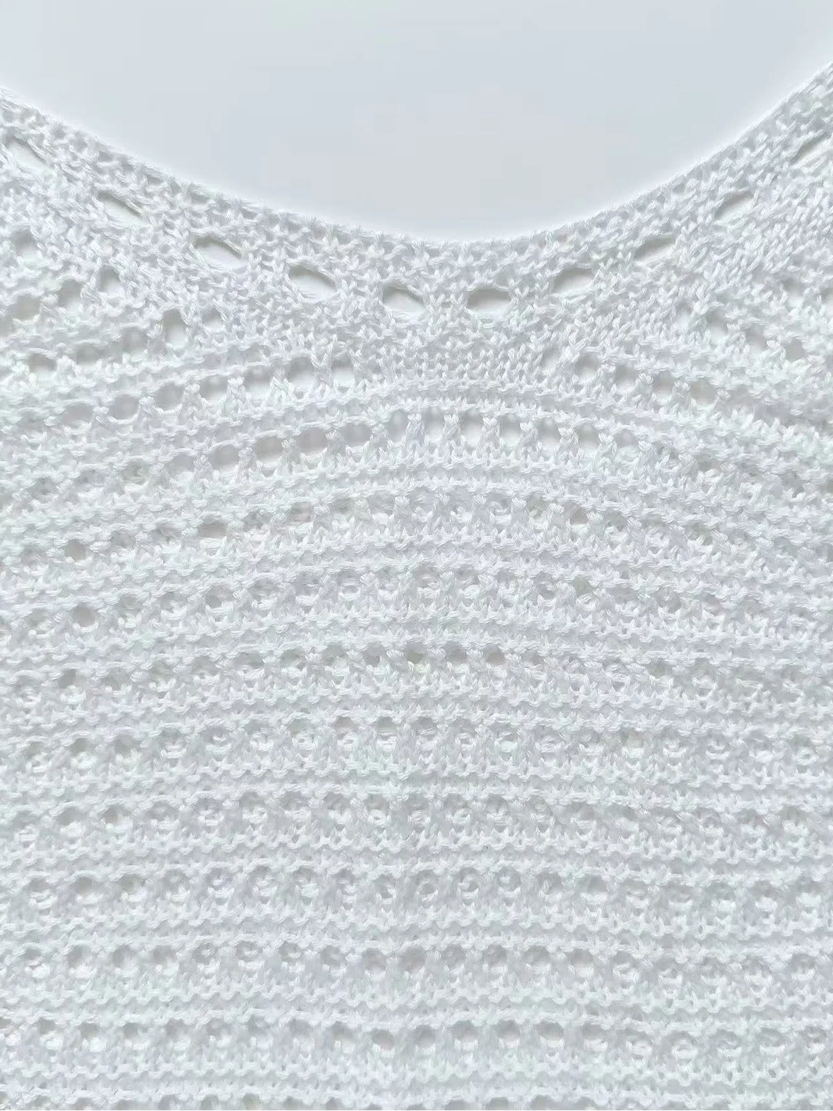 Sexy schlichtes, figurbetontes Strickkleid, Sommer-Strandurlaub Rüschen-Hohlstickerei-Bikini-Cover-Up, trendiger Damenmode-Badeanzug – Detail 8