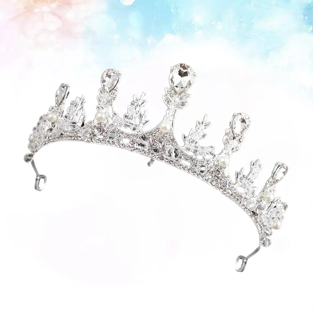 Sparkling Crystal Rhinestone Alloy Crown Tiara for Bride Wedding Party Bridal Headdress Photo Prop Festive Atmosphere Decoration