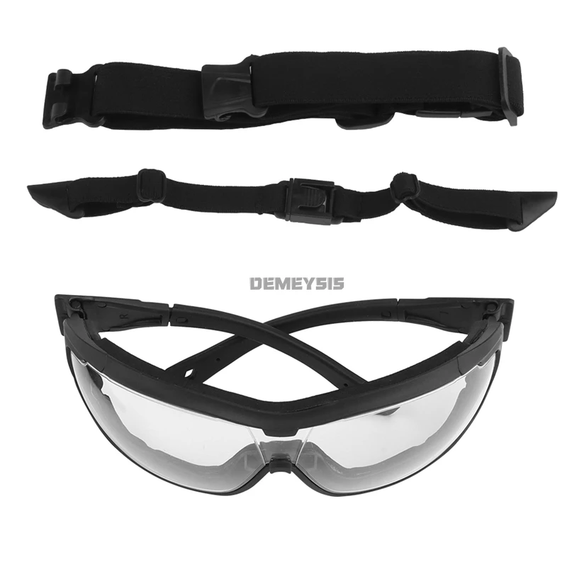 Tactical Hunting Glasses Windproof Outdoor Cycling Riding Hiking Sports Eyewear CS Wargame Protection Goggles with Head Strap