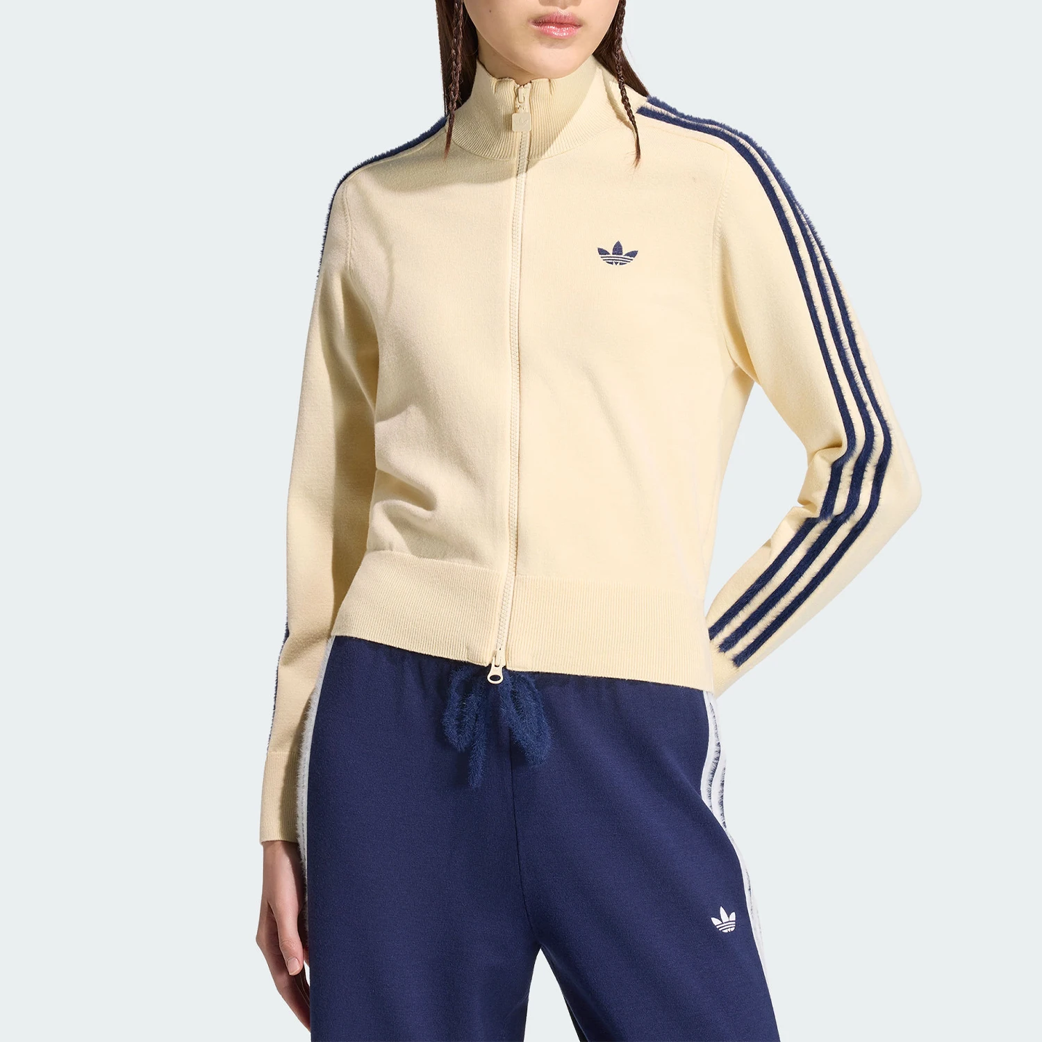 Adidas genuine clover women's windproof high neck fashionable sports jacket KS6797