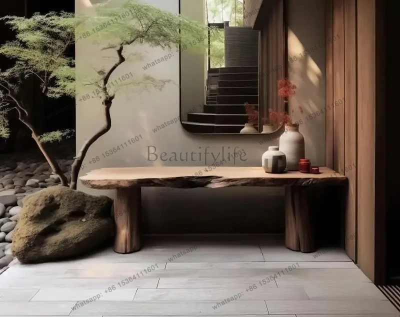 

Medieval entrance table Solid wood table Opposite the entrance Modern simple end view table