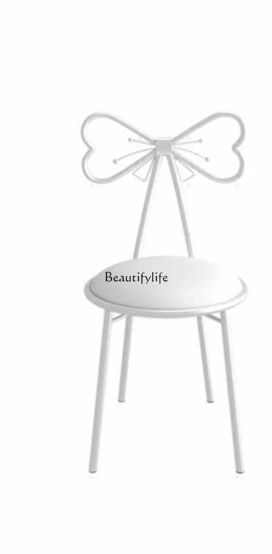 Nordic bow metal chair cafe milk tea shop theme restaurant dining chair