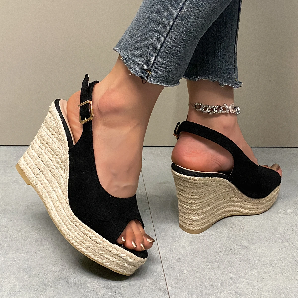 Women Wedges Sandals 2024 Platform Peep Toe Sandals High Heel Shoes Female Pumps Beach Wedding Ladies Sandals Zapatos De Mujer