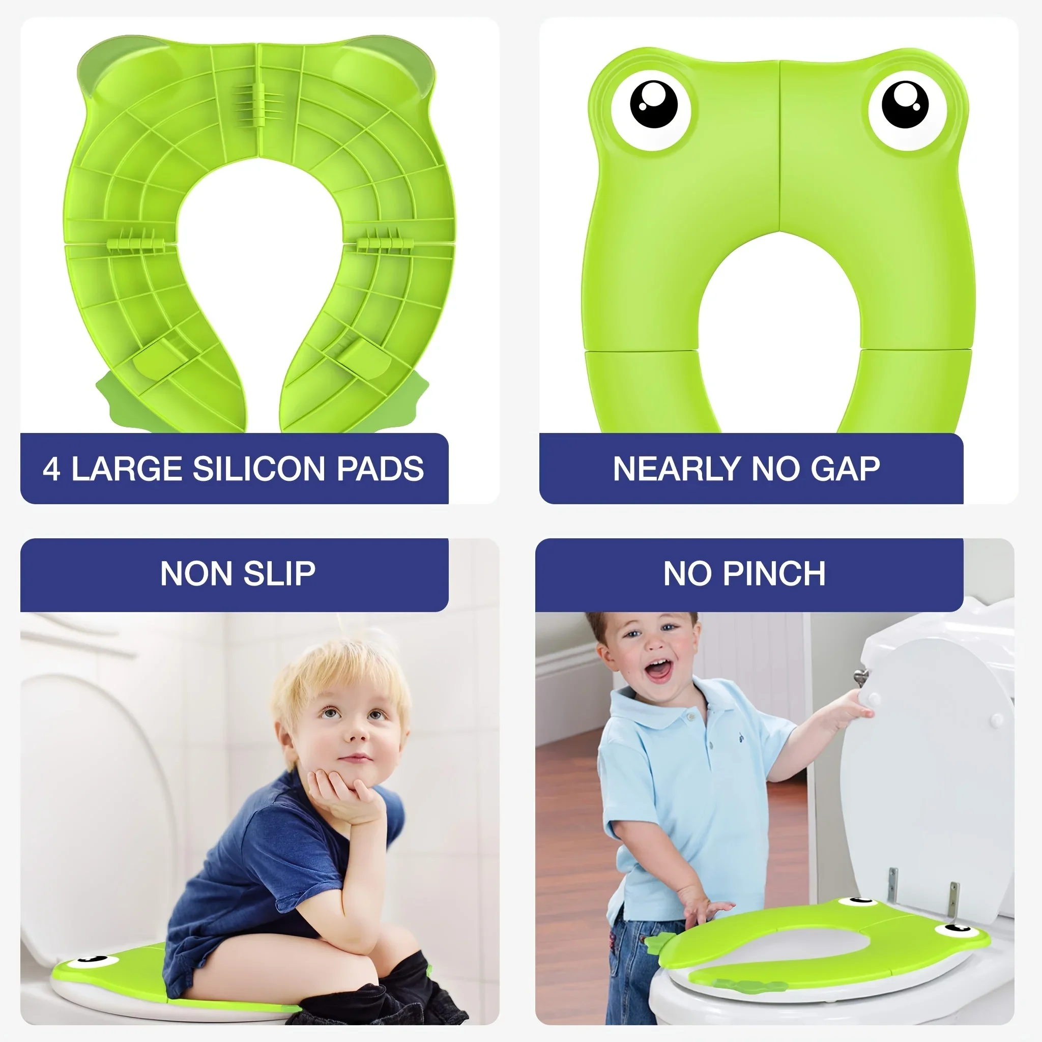 Portable Folding Non Slip Silicone Pads Potty Training Seat, Toddlers Toilet Seat, Recyclable Potty Seat Cover For Travel