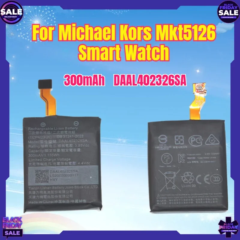 SWZY 300mAh Battery DAAL402326SA for Michael Kors Mkt5126 Smart Watch Batteries