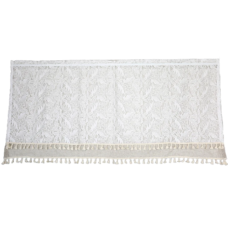 Cotton and linen double lace fresh blackout curtains curtains bedroom living room kitchen decoration