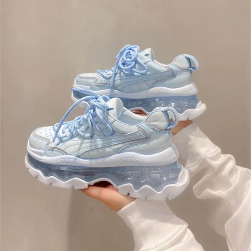 

Vulcanized Shoes Women New Sneakers Spring Lace-up Sports Casual Shoes Lace Up Platform Running Shoes Woman Comfort Thick Bottom